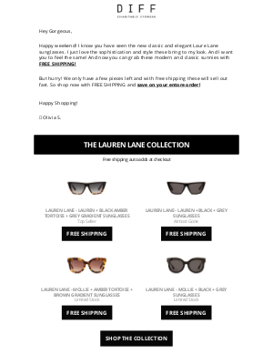 DIFF - FREE SHIPPING: Lauren Lane Collection