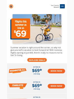 Sun Country Airlines - Get ready for summer with $69* flights