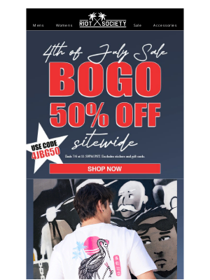 Riot Society Clothing - 🎆 4th of July Weekend Deal: BOGO 50% Off!