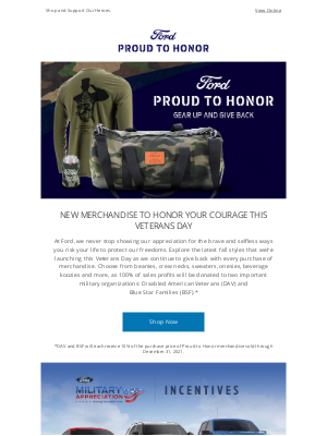 Ford Motor Company - Celebrate Your Day With New Fall Merch From Proud to Honor.