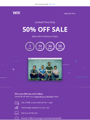 Wix - 50% OFF sale is on