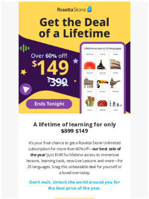 Rosetta Stone - ⏰ Final Hours: Black Friday Deal of a Lifetime early access!