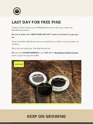 Beardbrand - Last Day For Free Father’s Day Gift