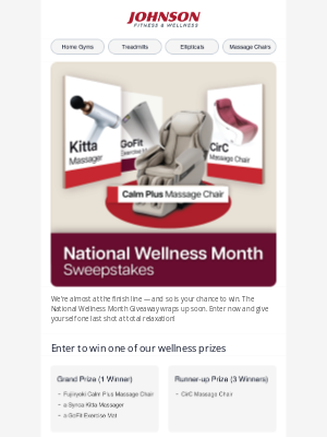 Last Week to win Wellness Prizes!