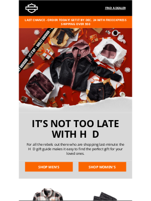 Harley-Davidson - Last minute gifting? We got you. ⏰