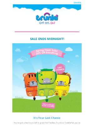 Trunki (UK) - ⚡Eek! Sale ends midnight tonight 😱