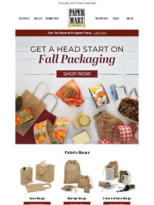 Paper Mart - Get Set for the Season — Shop Fall Packaging Early