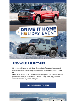 Chrysler (Canada) - JOHNNY, the Drive It Home Holiday Event is Back