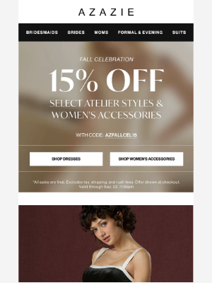 AZAZIE - SALE ENDS TODAY | 15% off Atelier dresses! ⏰