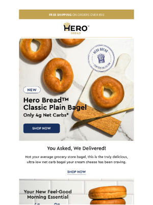 Hero Bread - Your Favorite Ultra-Low Net Carb Bagels Are Back!