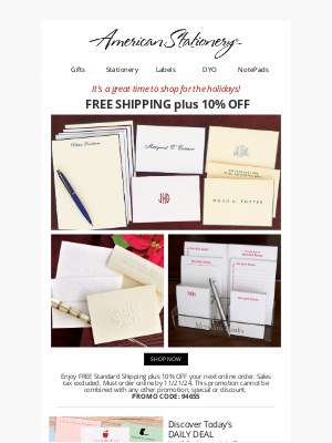 American Stationery - Countdown to Black Friday!  Your early offer is here