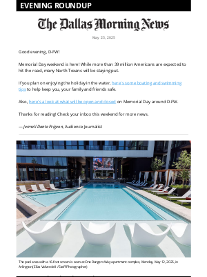 The Dallas Morning News - Memorial Day weekend water plans? Tips to keep you safe 🏊‍♀️