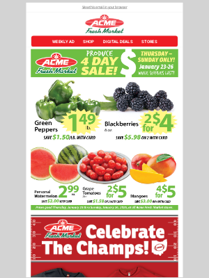 Acme Fresh Market - Produce 4 Day Sale Going On Now!