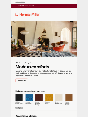 Design Within Reach - Fall Sale: Save 20% on Eames Lounge Chair