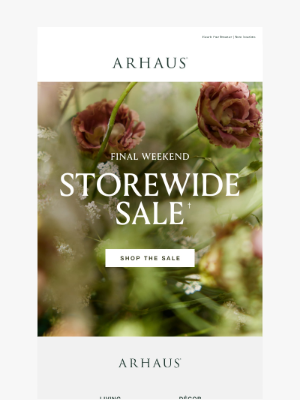 Arhaus - Final Weekend to Save!