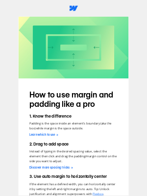 Webflow - 5 tips for using margin and padding