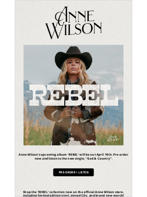 Spotify - Anne Wilson's new album 'REBEL' is available to pre-order