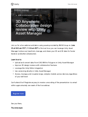Unity - You’re invited! 3D Anywhere: Collaborative design review with Unity Asset Manager