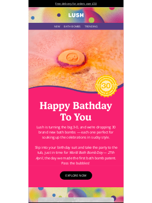 Lush (United Kingdom) - Let the birthday fizz flow 🫧