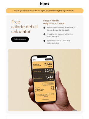 hims - Use our free calorie deficit calculator