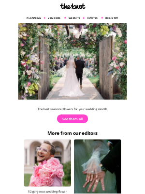 The Knot - The best flowers for your wedding month