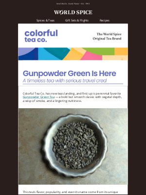 World Spice Merchants - This Just In: Gunpowder Green Tea