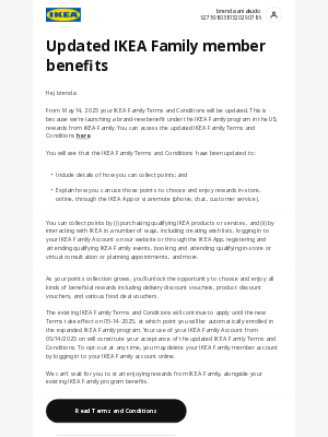IKEA - IKEA Family terms and conditions update