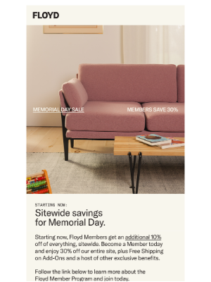 Floyd - Our Memorial Day Sale starts now!