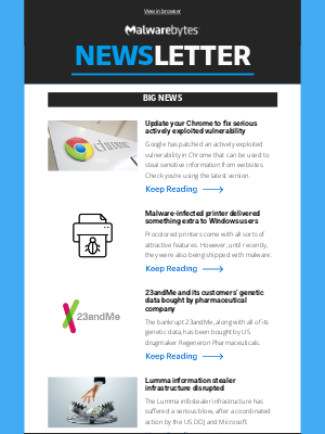 Malwarebytes - Update your Chrome to fix serious vulnerability