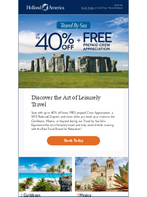 Holland America Line - Save on cruises to the Caribbean, Mexico & beyond