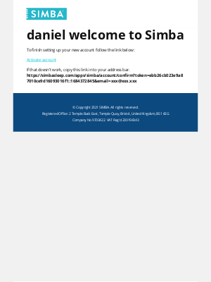 Simba Sleep (UK) - Activate your Simba account
