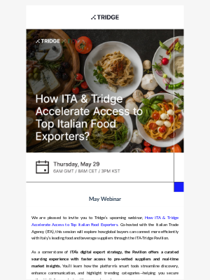 Tridge - [Tridge Webinar] How ITA & Tridge Accelerate Access to Top Italian Food Exporters