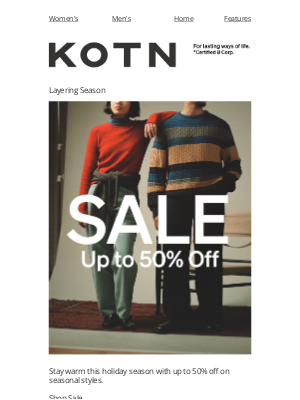 Kotn - Save on Cold Weather Essentials