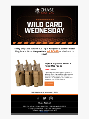 Chase Tactical - ♠️♥️ Wild Card Wednesday ♣️♦️