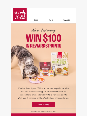 The Honest Kitchen - Your Chance to Win $100 in Rewards! ⭐