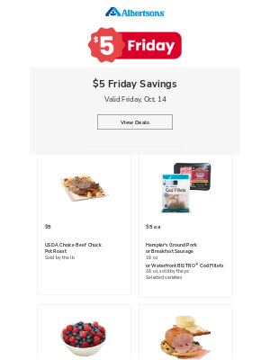 Albertsons - $5 Friday is here!