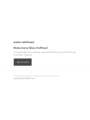 Mara Hoffman - Customer account confirmation