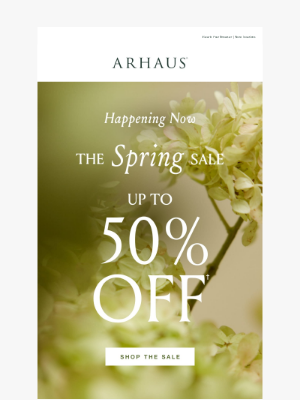 Arhaus - A Spring Refresh With Up to 50% Off