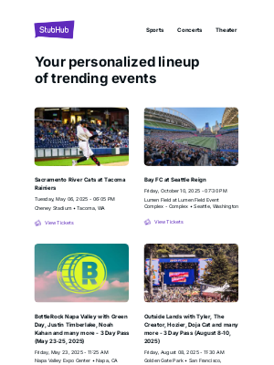 StubHub - Your event lineup: Sacramento River Cats at Tacoma Rainiers