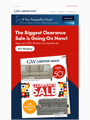 Gardner-White - Eileen, shop the Clearance Sale ad!