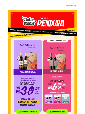 Wine (Brazil) - 💥 IMPERDÍVEL! 2 por 39 só até hoje!