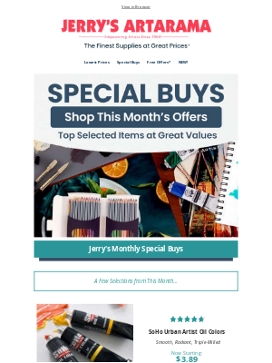 Jerry's Artarama - See What Jerry's Has to Offer ☀ September Special Buys