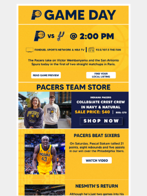 Indiana Pacers - Taking on Wemby & the Spurs in Paris