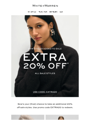 White + Warren - Last Call For An Extra 20% Off