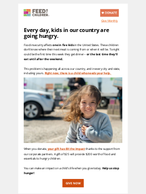 Feed The Children - Kids in your community need help.