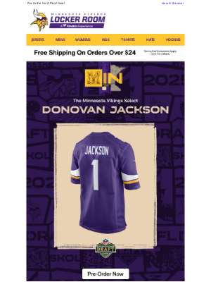Minnesota Vikings - The Pick Is In! Your Vikings Select Donovan Jackson!