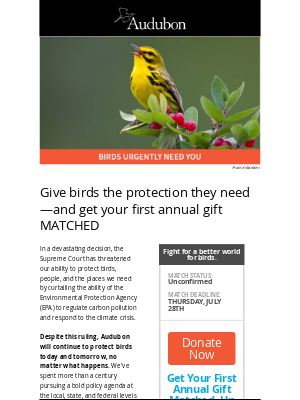 National Audubon Society - [Supreme Court Update] Birds need you now