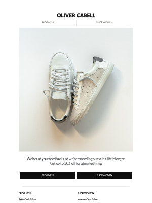 Oliver Cabell - We're Extending Our Sale!