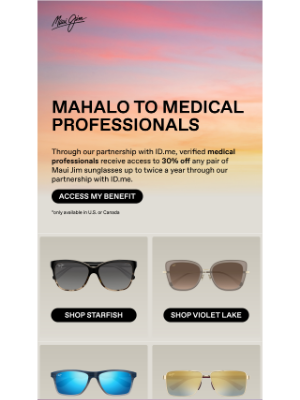 Maui Jim - 30% Off for verified medical professionals