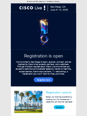 Cisco - Cisco Live Registration & Session Catalog – now open!